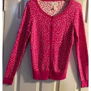 Levis Vintage Pink Polka Dot Cardigan Sweater